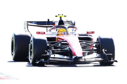 Lewis Hamilton puts his Ferrari SF-26 done its paces during believe up of nan Barcelona-Catalunya Grand Prix.