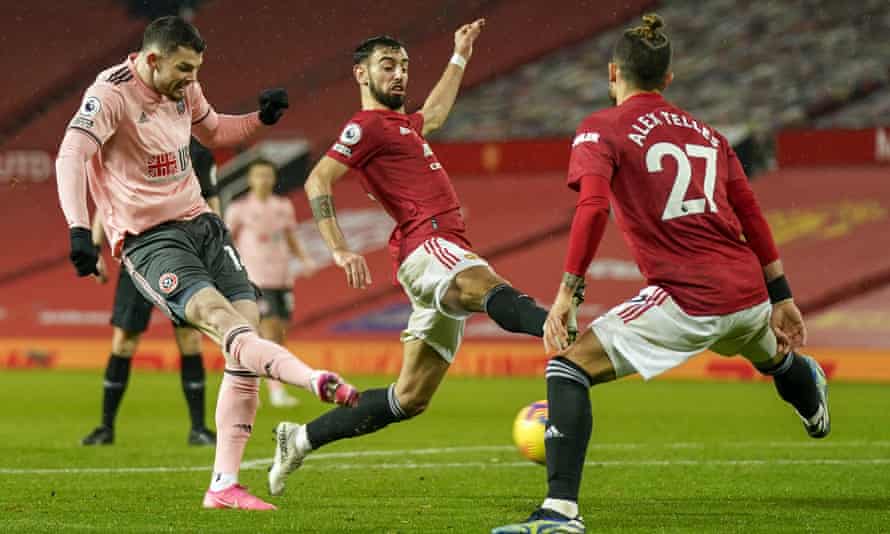 Oliver Burke shocks Manchester United with Sheffield United winner | Premier League | The Guardian