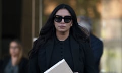 Vanessa Bryant leaves court after a hearing into the sharing of photos of her husband and daughter in August 2022