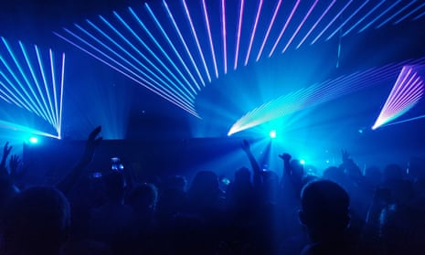 Light show in nightclub