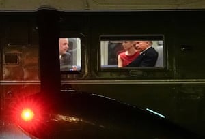 President Donald Trump inside Marine One
