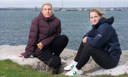 Saskia Tidey, left, and Freya Blackat their Portland training base.