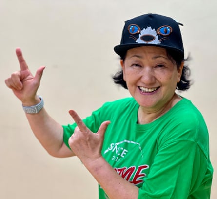 Takako Mizutani, a member of Ara Style Senior breakdancing club in Tokyo.