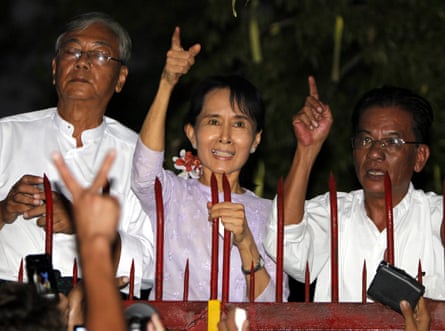 Aung San Suu Kyi in 2010, when she was freed from 15 years of house arrest.