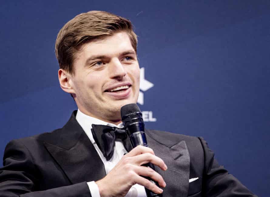 Max Verstappen during the press conference at the FIA Prize Giving Gala in Paris, in December.