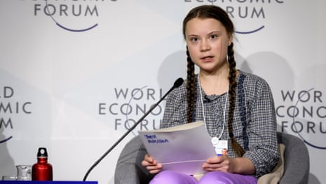 'I want you to panic': 16-year-old issues climate warning at Davos – video 