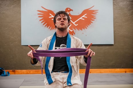 a man holding a rope