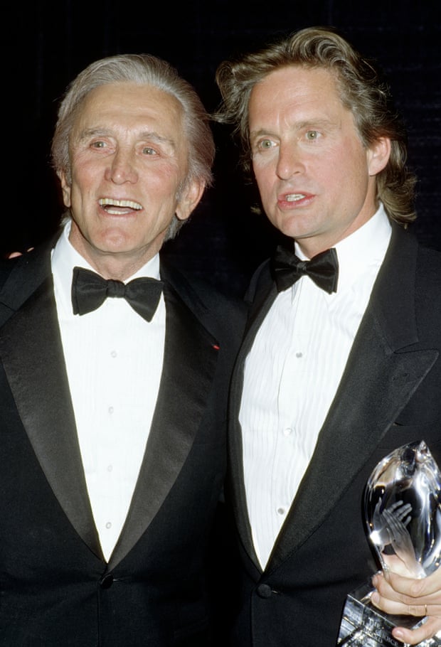 Douglas with son Michael in 1988.
