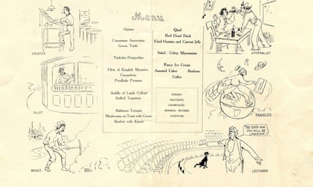 menu shows drawings of twain doing various activities