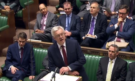 David Davis opens the debate on the Brexit bill on Monday.