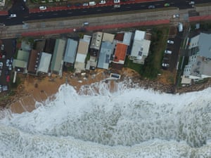 Drone footage taken over Collaroy Beach, New South Wales, on Monday 6 June 2016 shows damage caused by severe storms over the weekend. Images provided by the UNSW Water Research Laboratory