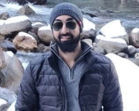 Jasmeet Wadhwa wearing warm winter clothes and a pair of sunglasses
