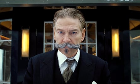 Kenneth Branagh as Hercule Poirot in Murder On The Orient Express .
