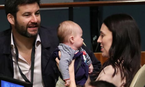 New Zealand prime minister, Jacinda Ardern, with her baby, Neve.