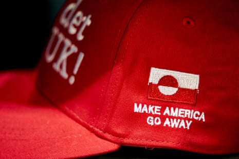 A red cap with the slogan Make America Go Away.