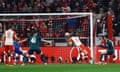 Joshua Kimmich flies in to head past Arsenal's David Raya