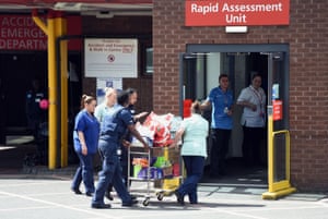 Food and drink arrives from a local Asda store at Manchester Royal Infirmary