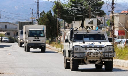 Unifil and UN vehicles in Lebanon