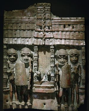 A plaque showing an entrance to the palace of the Oba of Benin.