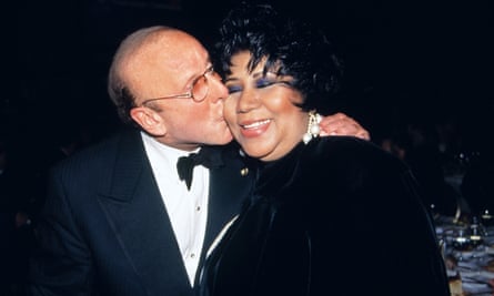 At Arista Records Clive Davis signed Aretha Franklin, pictured here together in New York City in 1995.