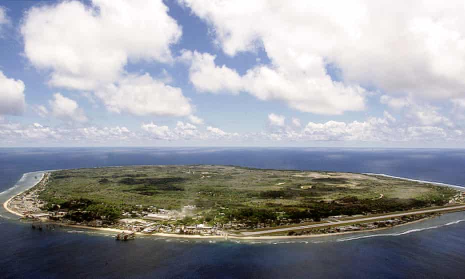 An aerial view of Nauru. People who have already been granted asylum to live on the island reportedly face hostility from the local population. 