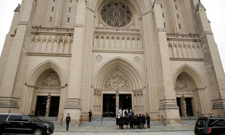 John McCain's memorial service at the National Cathedral in Washington DC.