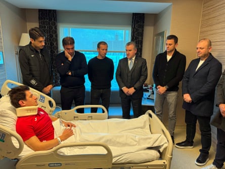 Government officials visit Turkish referee Halil Umut Meler who was hospitalised after being punched by the president of MKE Ankaragucu in December