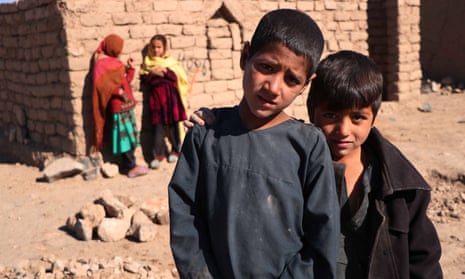 Internally displaced families wait for relief in Herat, Afgahnistan