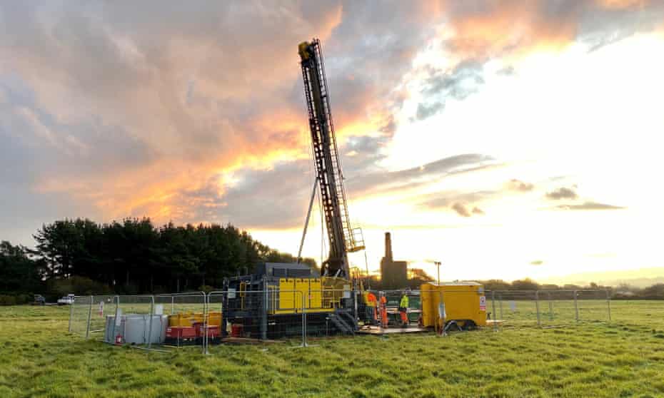 An exploratory drilling operation at the United Down site in Cornwall, which discovered the copper deposits.