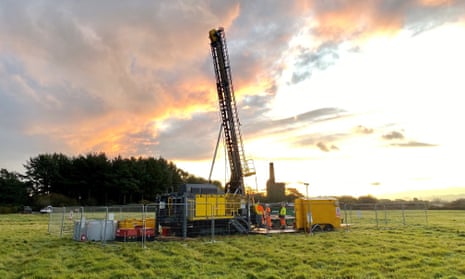 An exploratory drilling operation at the United Down site in Cornwall, which discovered the copper deposits.