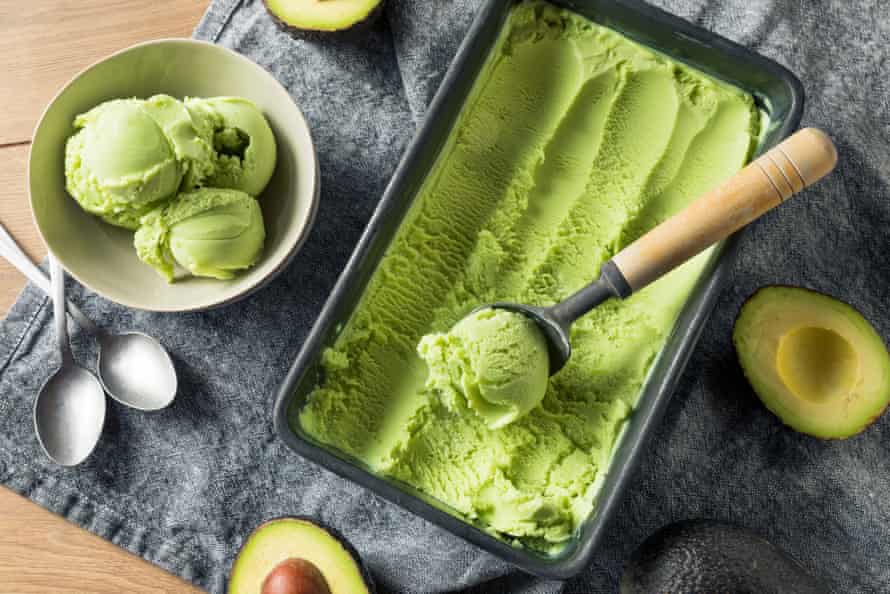 Homemade avocado ice-cream.