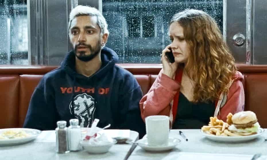 Riz Ahmed and Olivia Cooke in a scene from Sound of Metal.