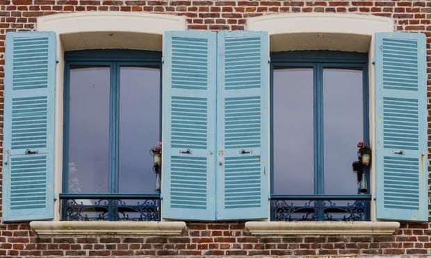 External shutters on houses in Saint-Valery sur Somme, northern France.