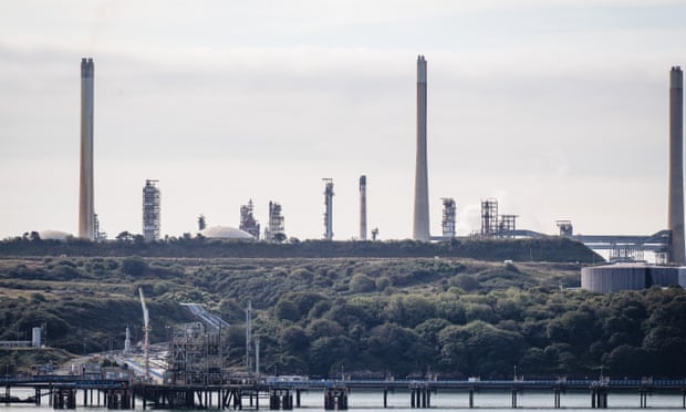 The Valero Pembroke oil refinery in Milford Haven, south Wales.