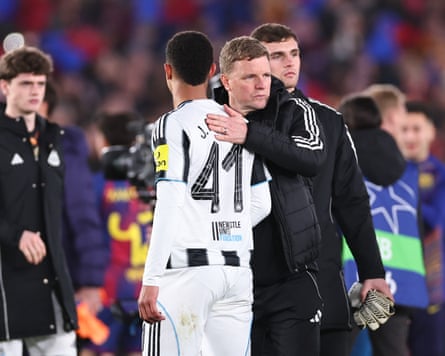 Eddie Howe on the Newcastle touchline