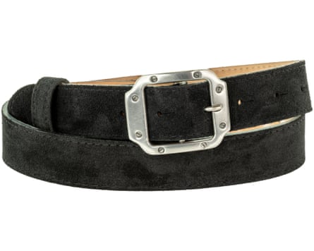 Peachy Belts Luxury Black Suede Belt With Simple Detachable Buckle