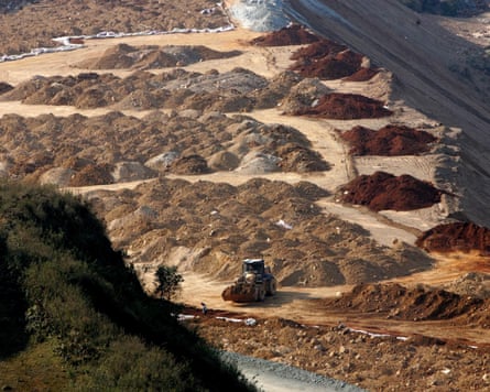 A bulldozer loaded with rare earths at a mine in Mojiang Hani Autonomous County, Simao city, southwest Chinas Yunnan province