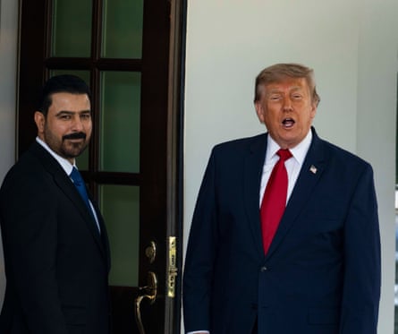 Ali al-Zaidi meets Donald Trump at the White House on 14 July.