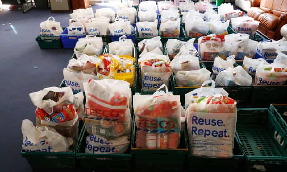 Packages at Inverclyde food bank in Scotland