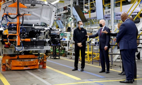 Joe Biden toured the General Motors electric vehicle assembly plant in November. 