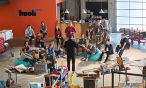 A scene from season two of HBO’s Silicon Valley. You can count the number of women here on one hand.