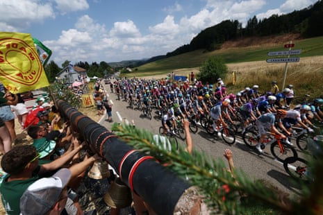 Spectators watch the race in Champagnole