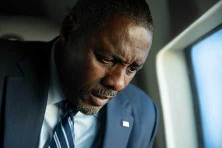 Idris Elba looking worried