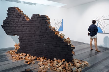 ‘Not my favourite work. It’s too literal’ … the Ukraine-shaped wall that has had bits hacked off.