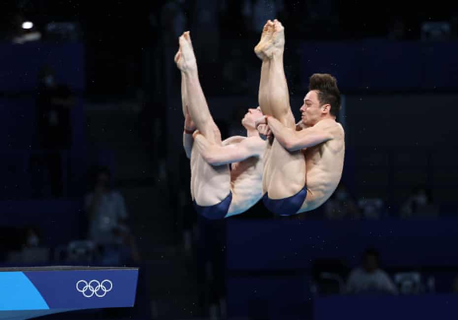 Tom Daley and Matty Lee during the men’s synchronised 10-metre final