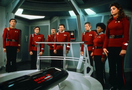 The cast of Star Trek II: The Wrath of Khan released in 1982.