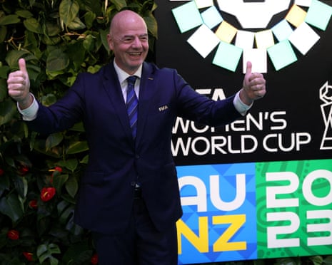 Fifa president Gianni Infantino at the Women's World Cup draw ahead of the 2023 tournament in Australia and New Zealand.