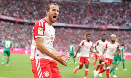 Harry Kane: ‘Disappointing moments make me ready for another challenge’ | Harry Kane 5 Harry Kane celebrates a goal for Bayern Munich.