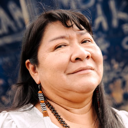 The Guardian ATL 2022-08 Joênia Wapichana, Brazil’s first indigenous lawyer and the first indigenous woman elected to the national Congress, is pictured at the Free Land Camp in Brasília, Brazil.