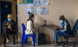 People register for Covid-19 vaccination at Soweto’s Baragwanath hospital, South Africa, on 13 December as the WHO warns low vaccination rates in Africa would provide breeding grounds for new variants.